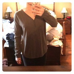 SONOMA Green V-Neck Long Sleeve Sweater S